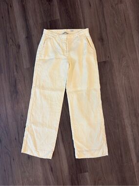 Abercrombie and Fitch Light Yellow Linen pants